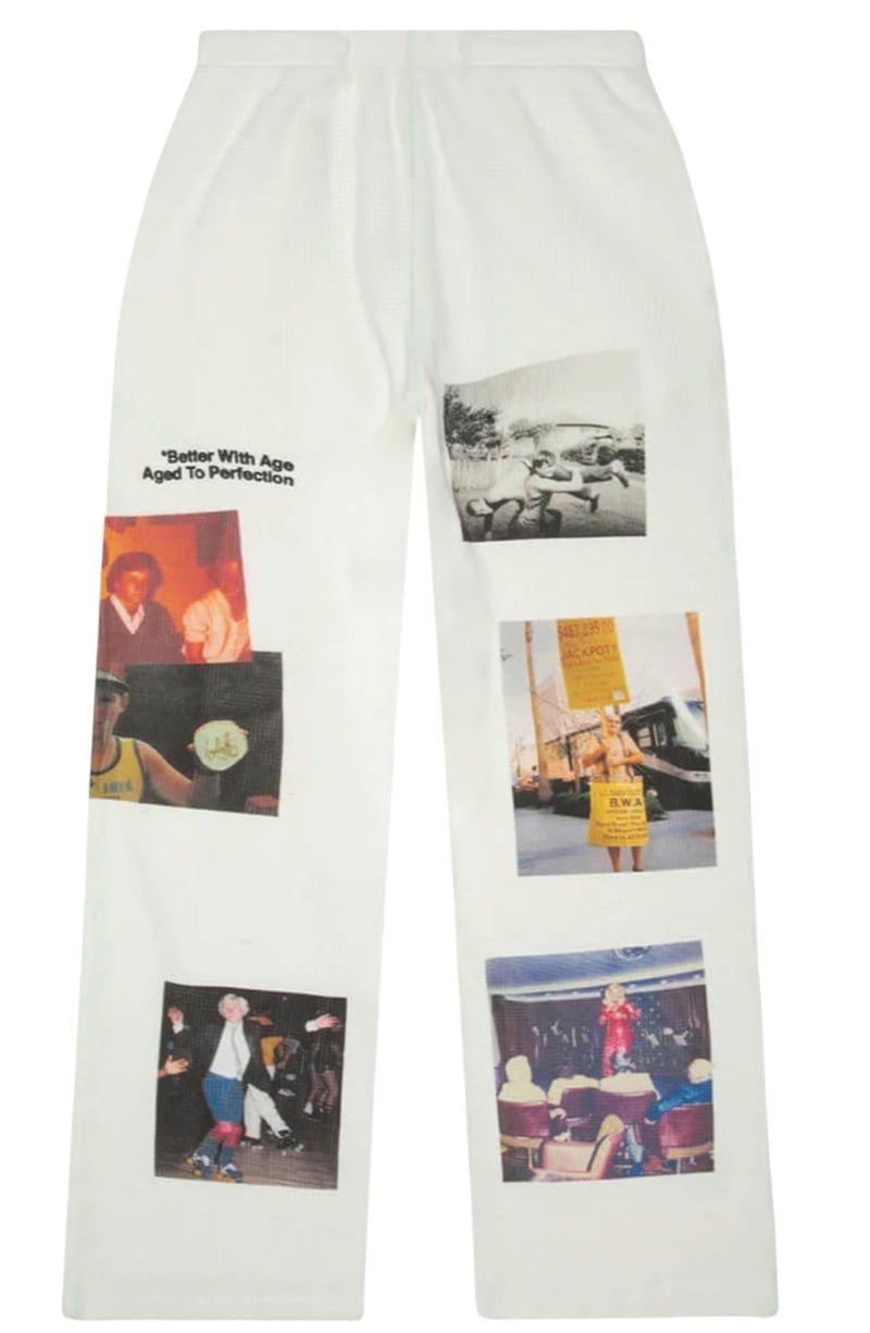 Better With Age Ricky Waffle Sweatpants White