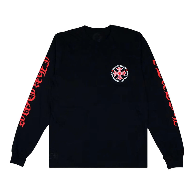 Chrome Hearts Made In Hollywood Plus Cross Long Sleeve Tee Black Red