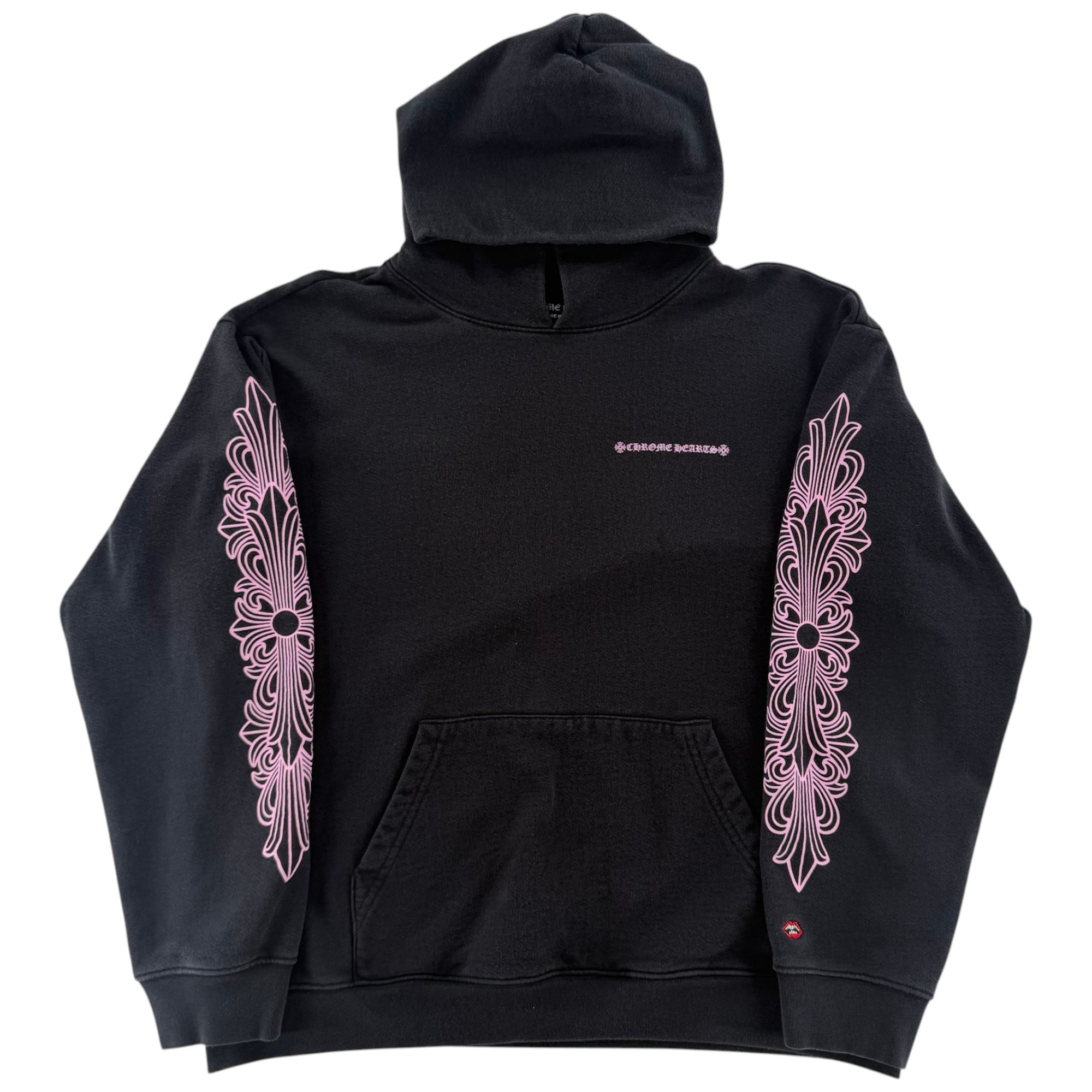 Chrome Hearts Matty Boy Shoulder Logo Hoodie Black/Pink