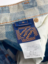 Louis Vuitton Damier Damoflage Denim Skate Pants Blue