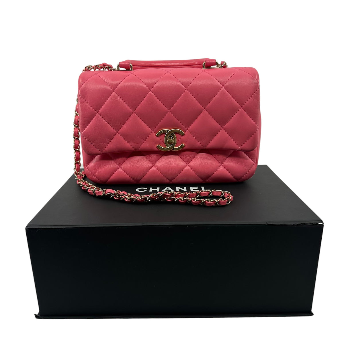 Chanel Quilted CC Handle Bag Pink