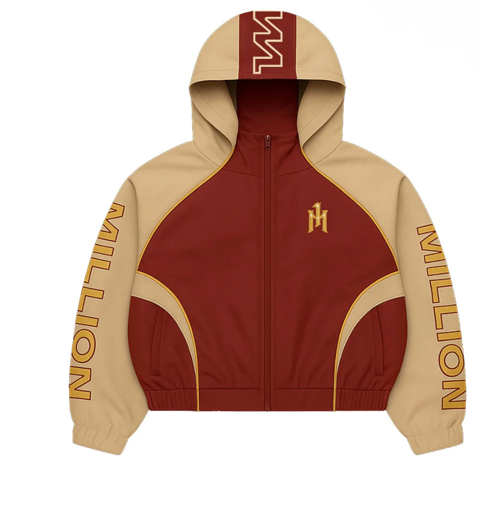 One Million Bold Statement Tan Windbreaker Set