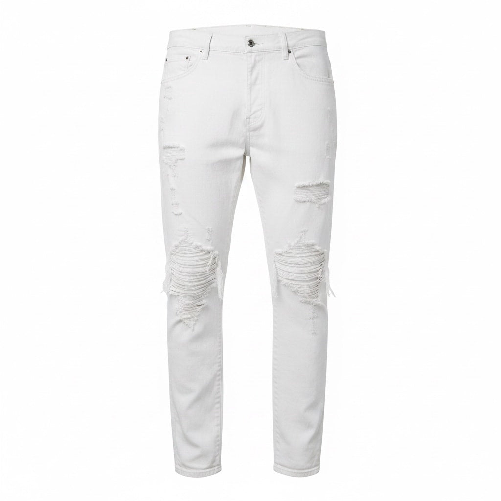 Amiri MX1 Distressed Jeans White