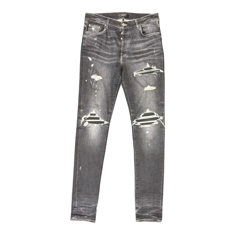 Amiri MX1 Leather Patch Jeans Black