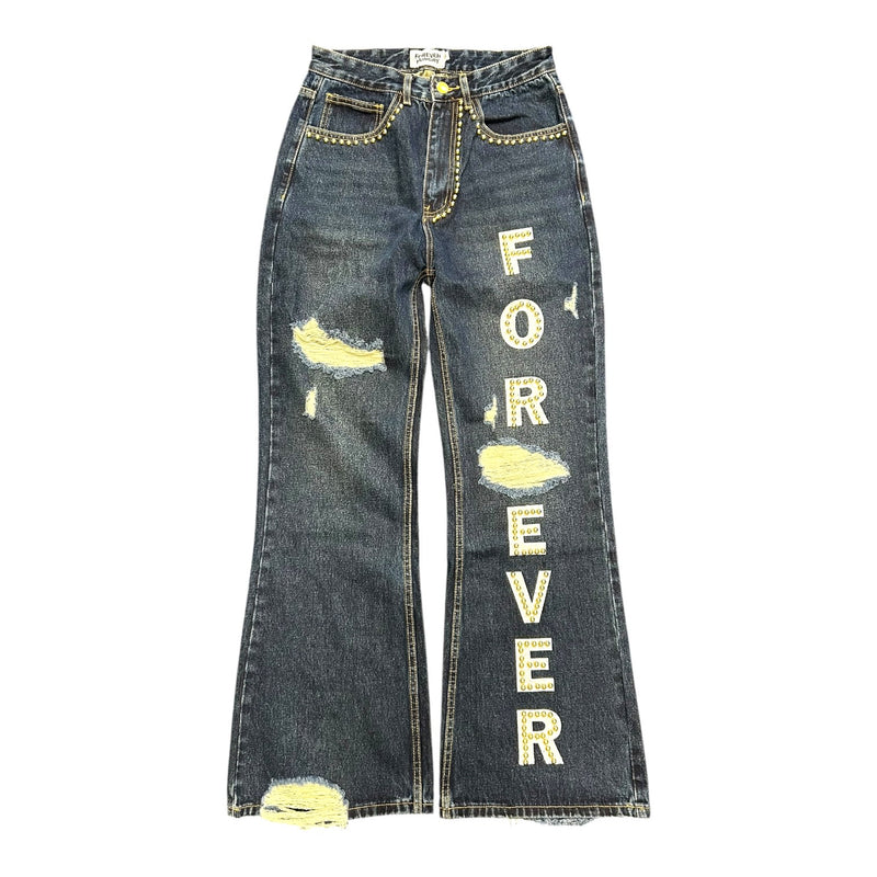 Forever Hungry Blue Flare Jeans