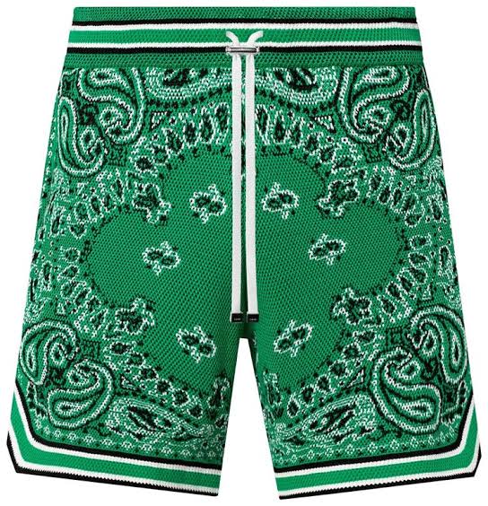 Amiri Bandana B-Ball Shorts Green