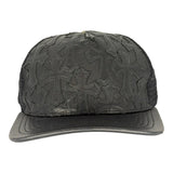 Chrome Hearts Cemetary Cross Leather Stitched Trucker Hat Black