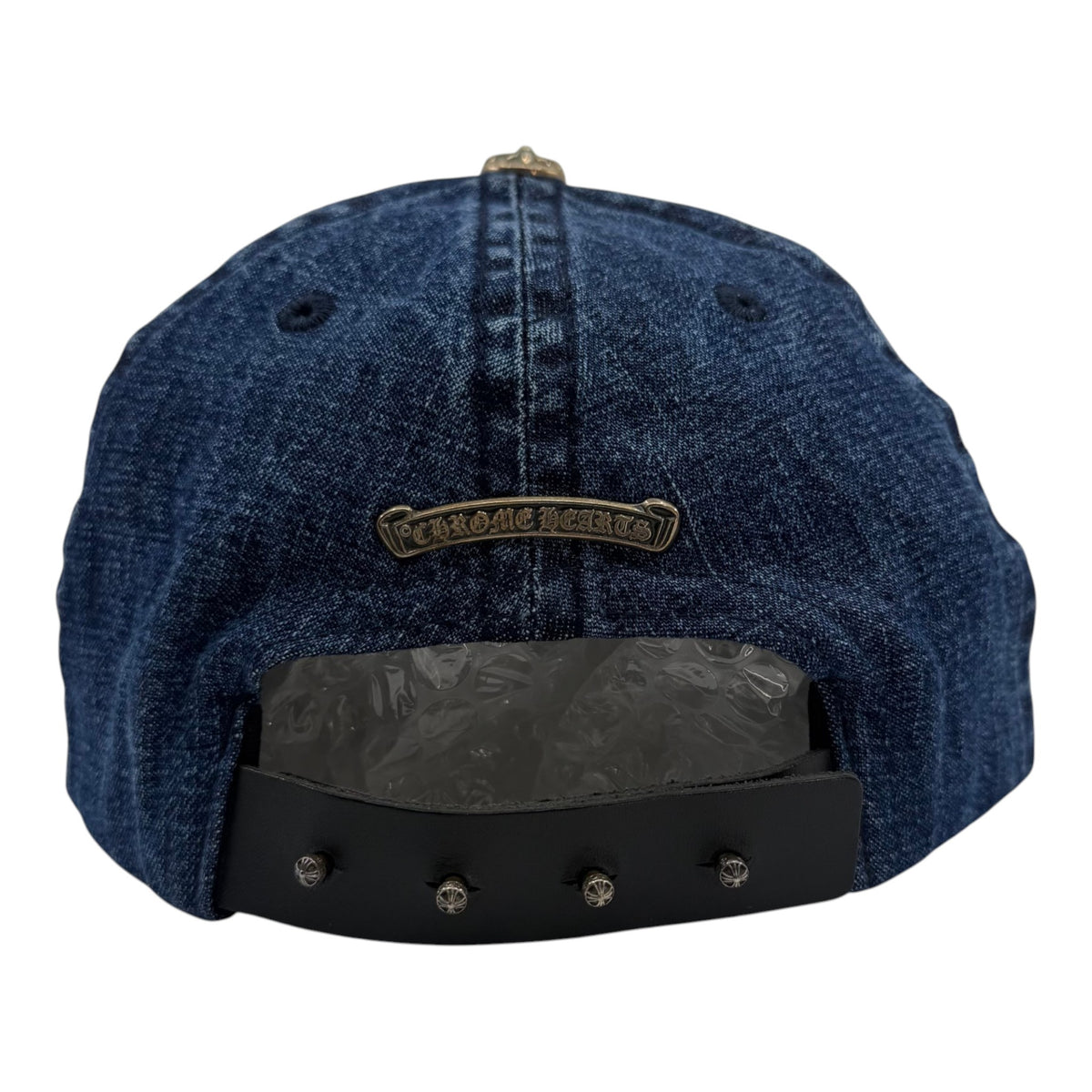 Chrome Hearts Dagger Embroidered Silver Button Cap Denim
