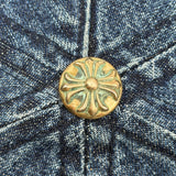 Chrome Hearts Dagger Embroidered Silver Button Cap Denim