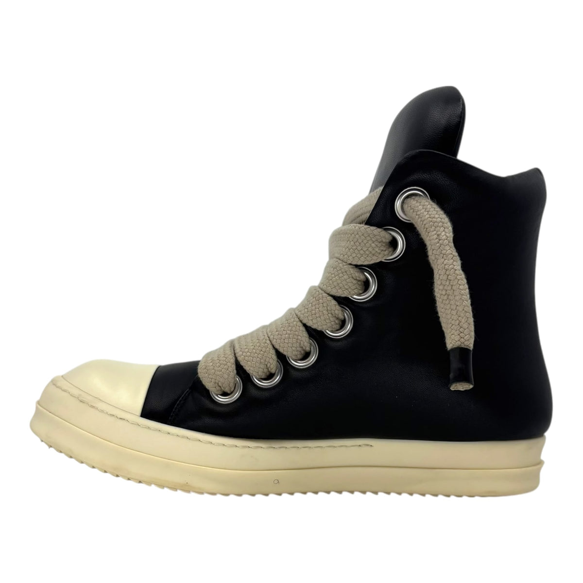 Rick Owens DRKSHDW Hollywood Jumbo Lace High Peached Lambskin Black Milk