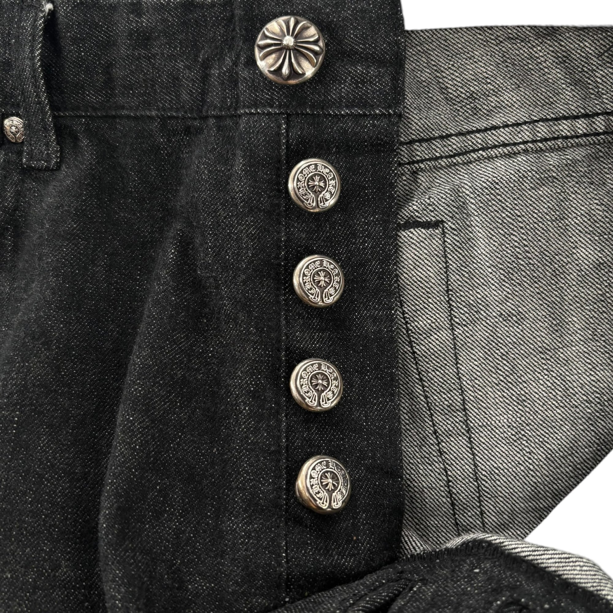Chrome Hearts Star Patch Raw Denim Jeans Black