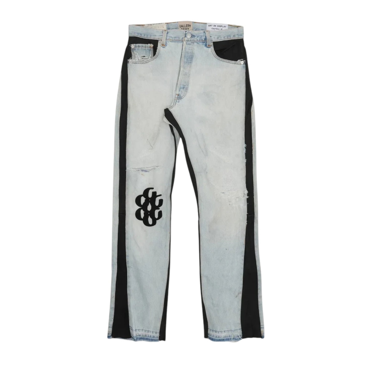 Gallery Dept. Leather Insert Bronco Flare Jeans Blue