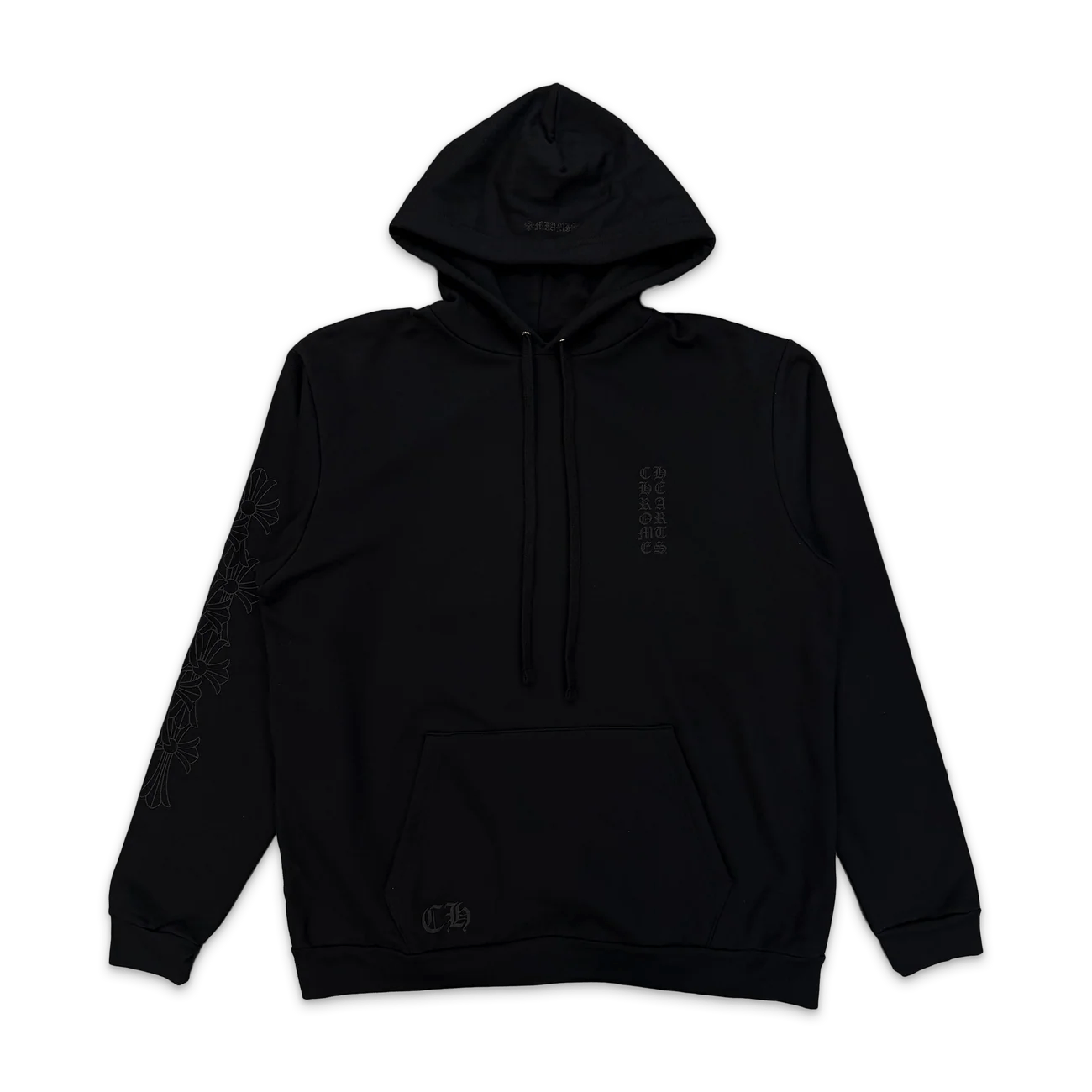 Chrome Hearts Miami Exclusive Vertical Logo Black Hoodie