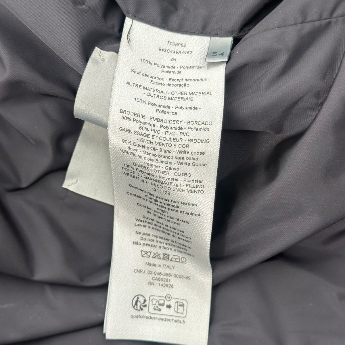Dior Oblique Down Puffer Jacket Black