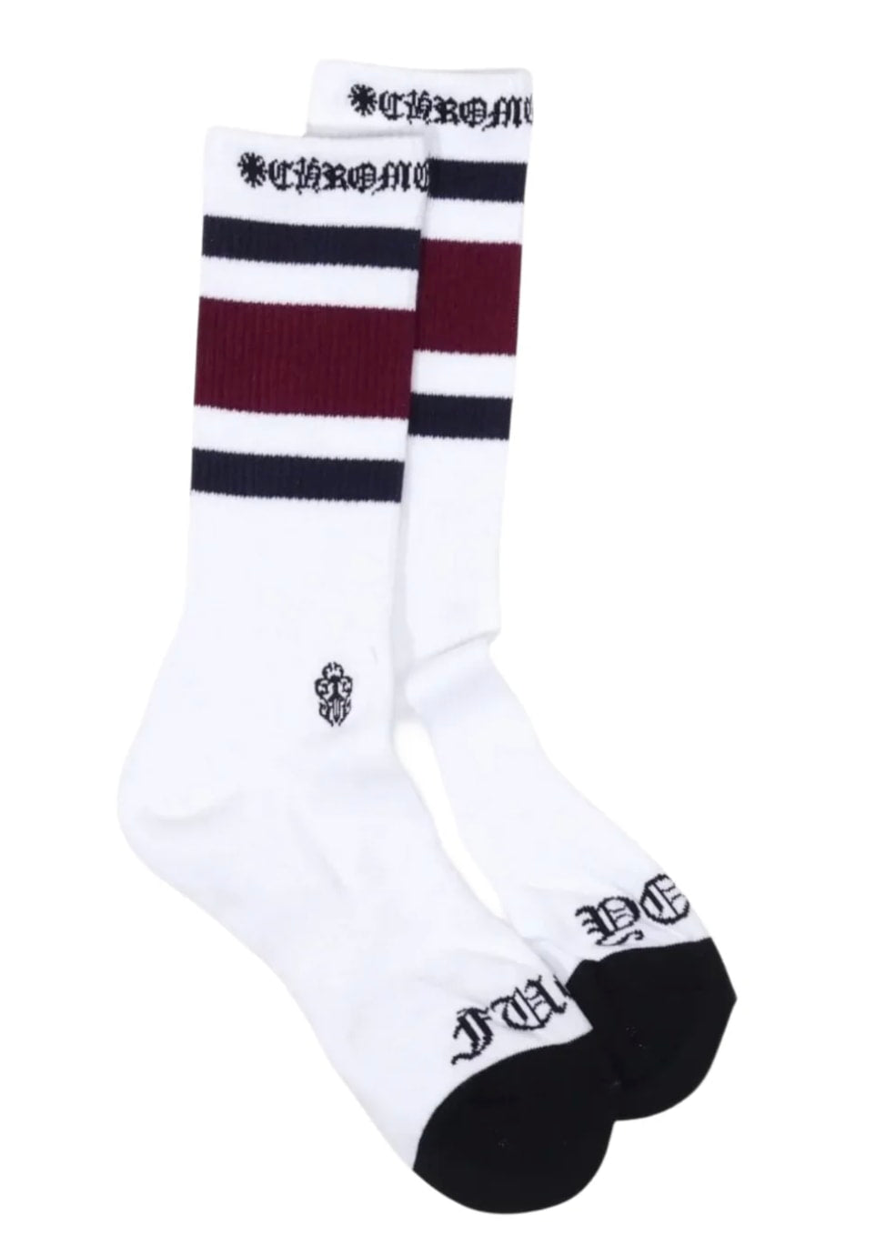 Chrome Hearts Sport Sock Single Pair White Burgundy Navy