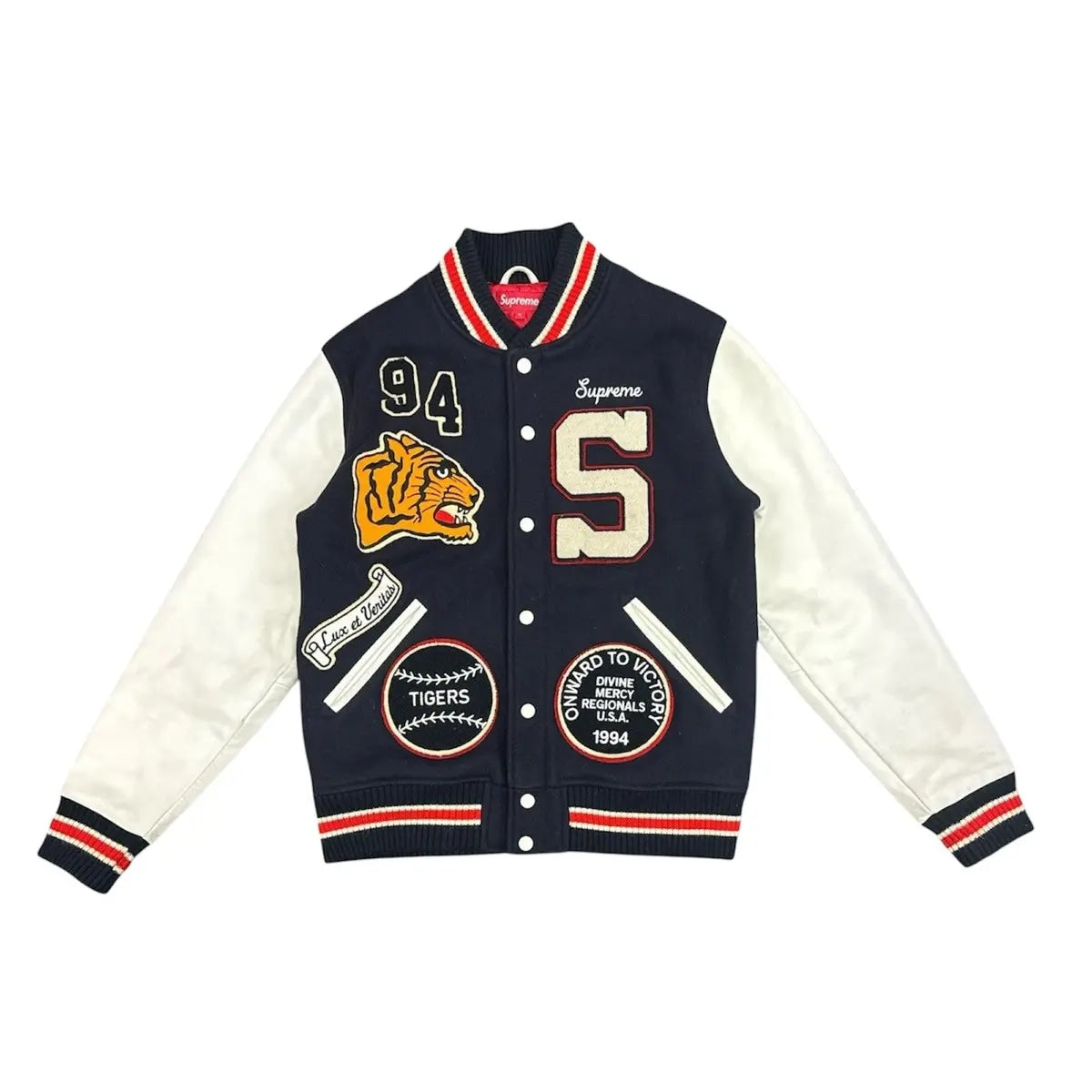 Supreme Tiger Varsity Jacket Navy