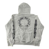 Chrome Hearts Floral Cross Zip Hoodie White