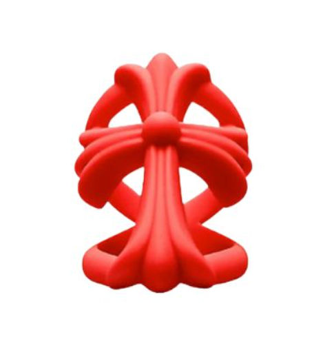Chrome Hearts Silicone Cross Ring Red