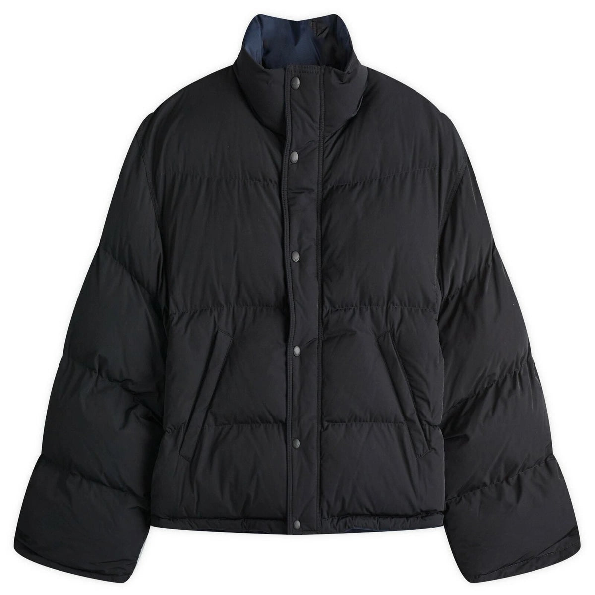 Balenciaga Logo Reversible Puffer Navy