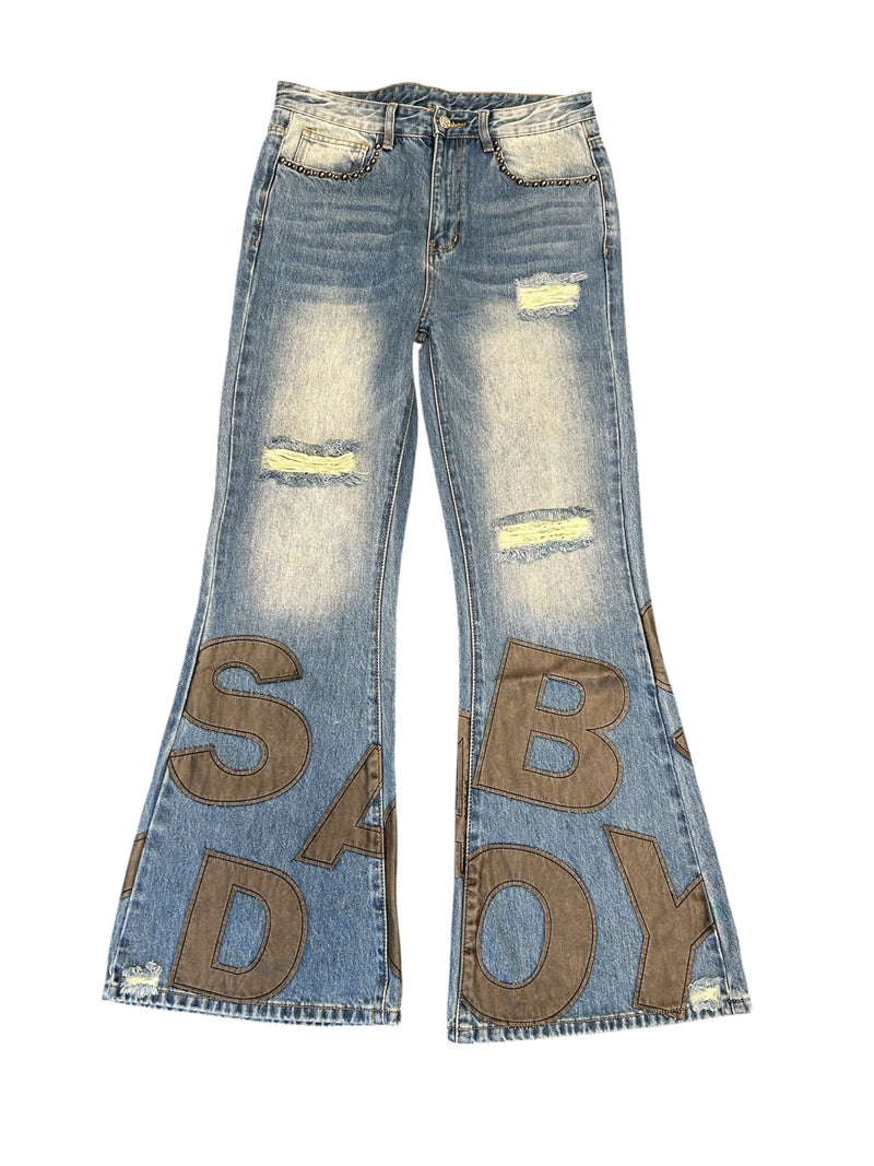 Sadboy Saga Marley Light Blue Flare Denim
