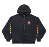 Balenciaga Burning Unity Zip-Up Hoodie Black