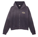 Cactus Valley Crystal Cactus Zip Hoodie Vintage Black