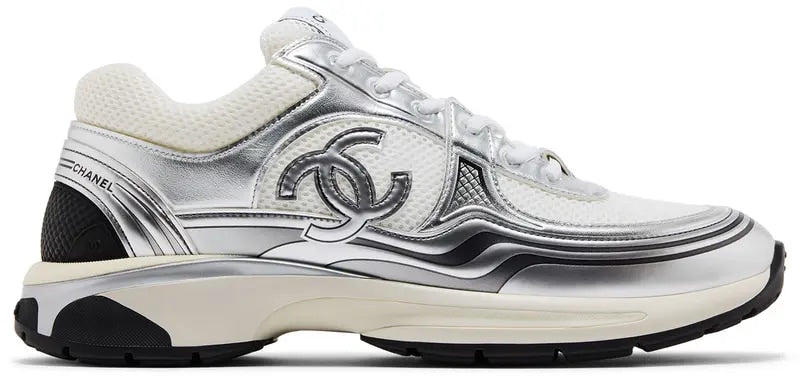 Chanel CC Logo Sneaker White Silver