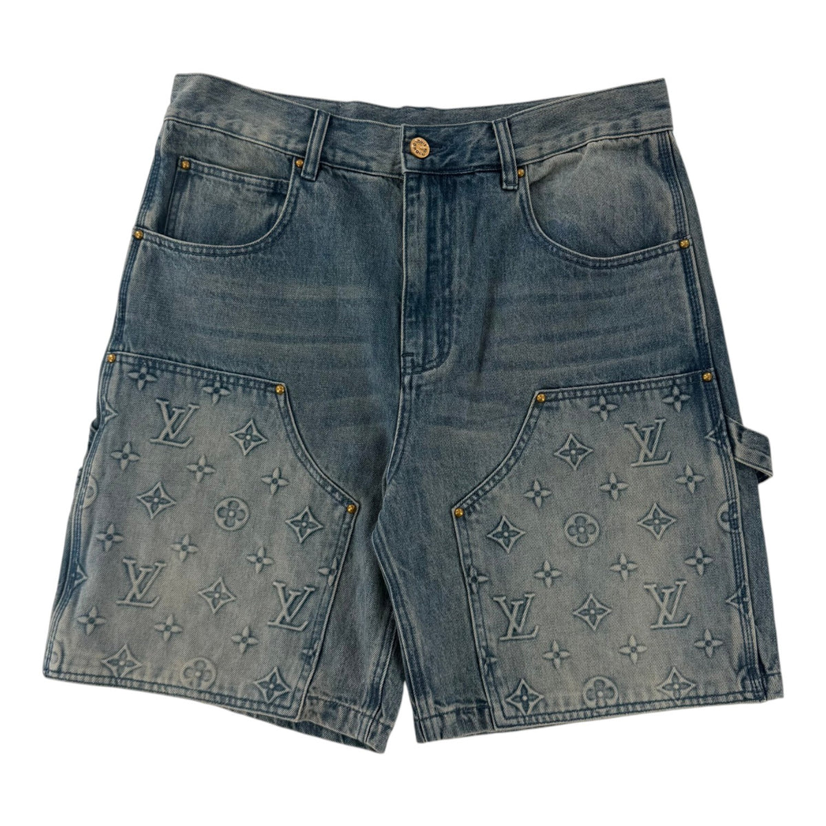 Louis Vuitton Denim Carpenter Shorts Blue