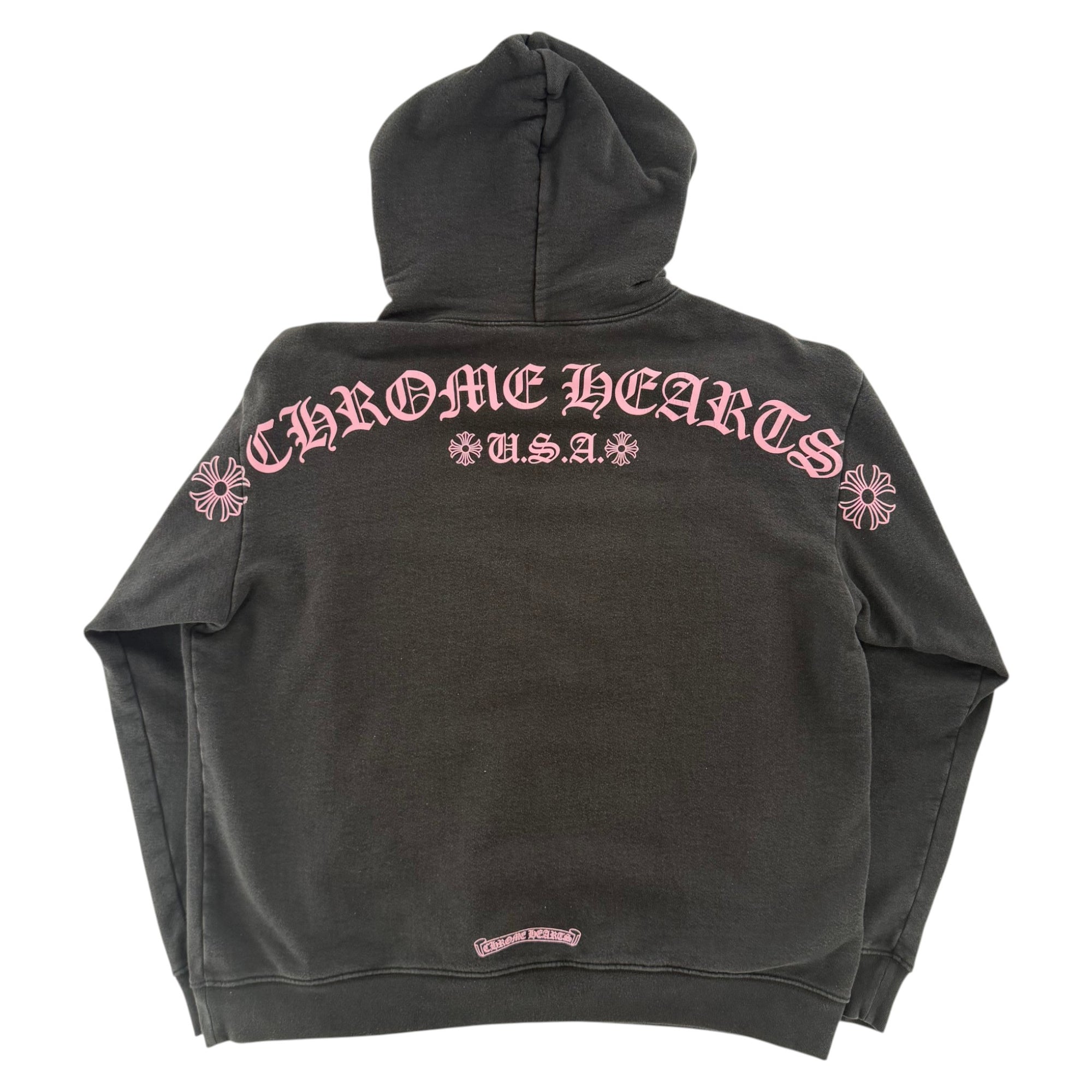 Chrome Hearts Matty Boy Shoulder Logo Hoodie Black/Pink
