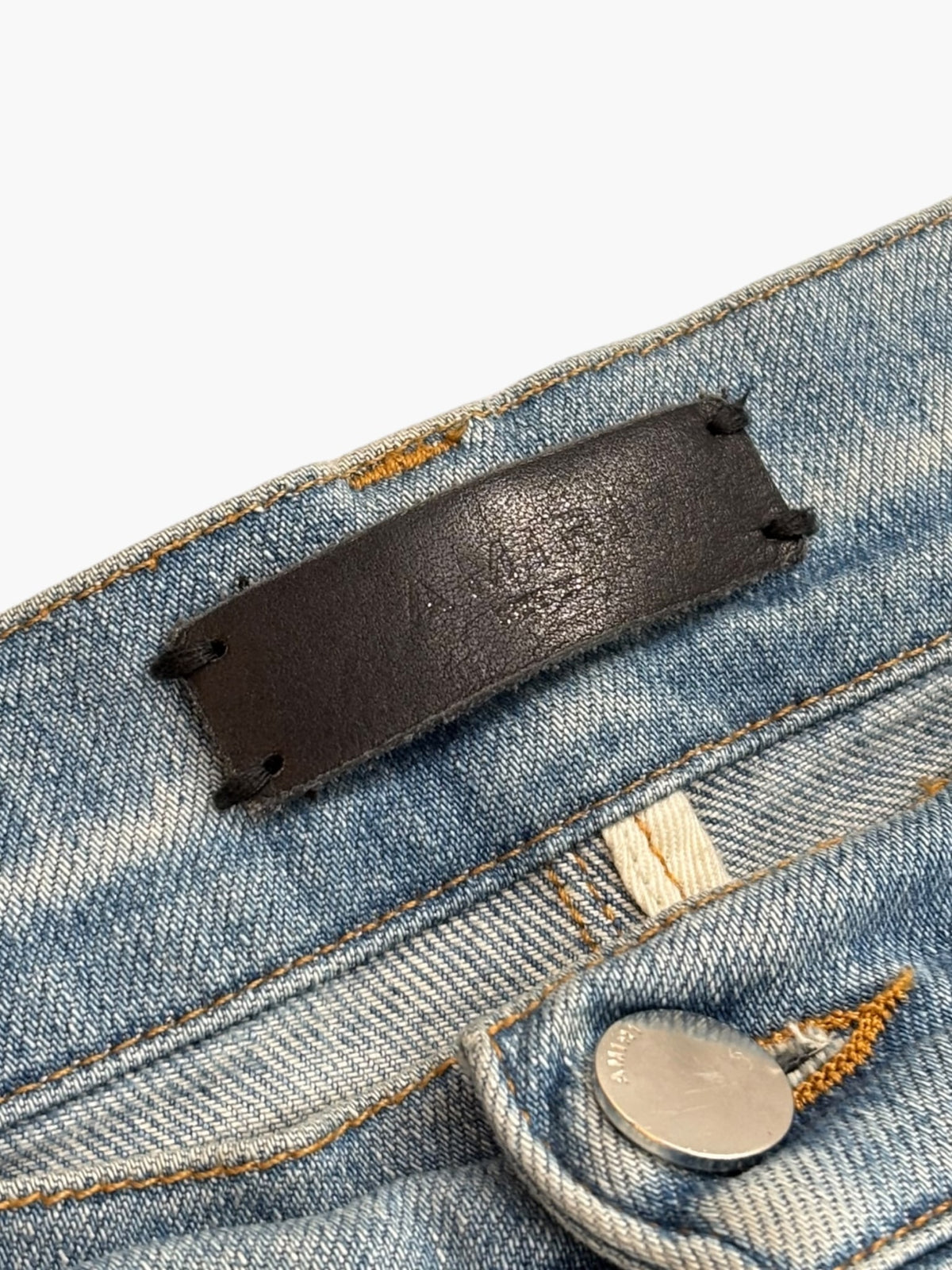 Amiri MX1 Black Ribbed Denim Light wash