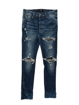 AMIRI Stonewashed Distressed Slim Cut Jeans Deep Classic Blue