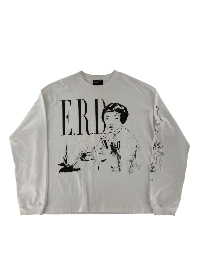 ERD Falling Rabbit Longsleeve Tee Black & White
