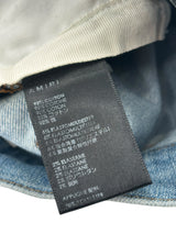 Amiri Mx1 Distressed Denim Blue Ribbed