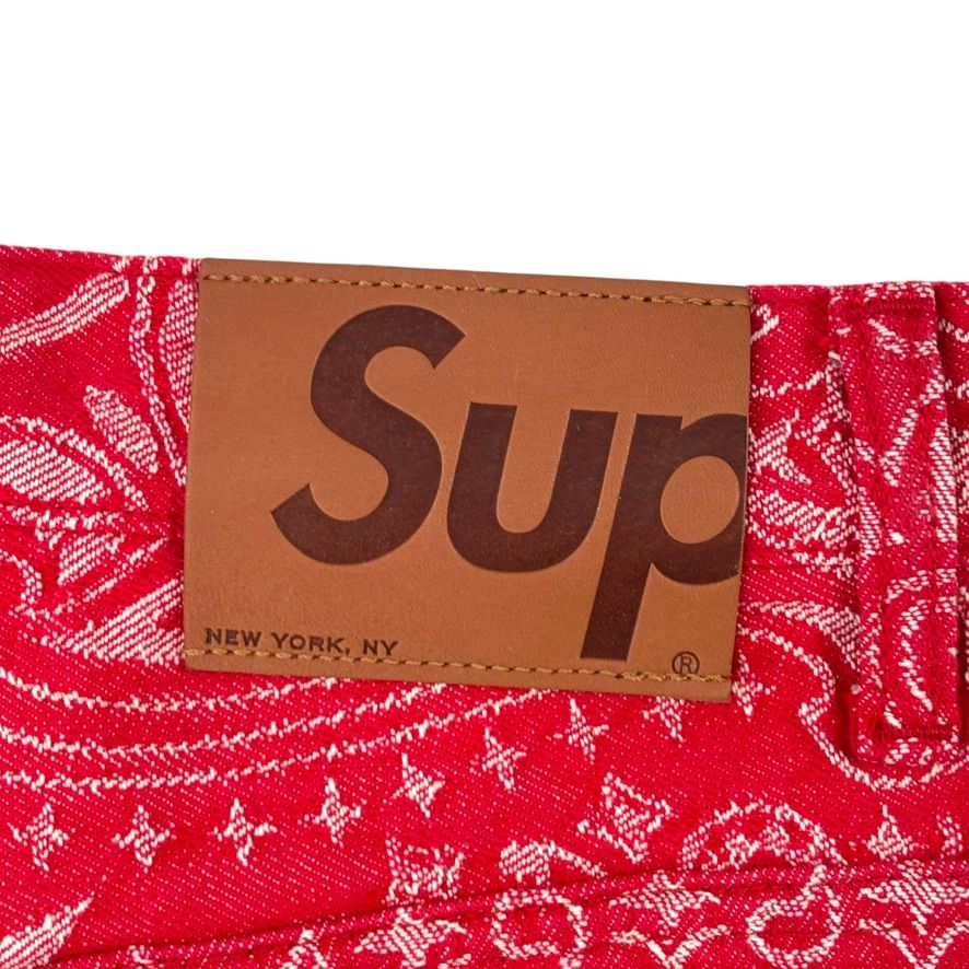 Supreme Bandana Jacquard Baggy Jean Red