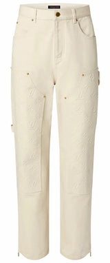 Louis Vuitton Monogram Carpenter Denim Pants Beige