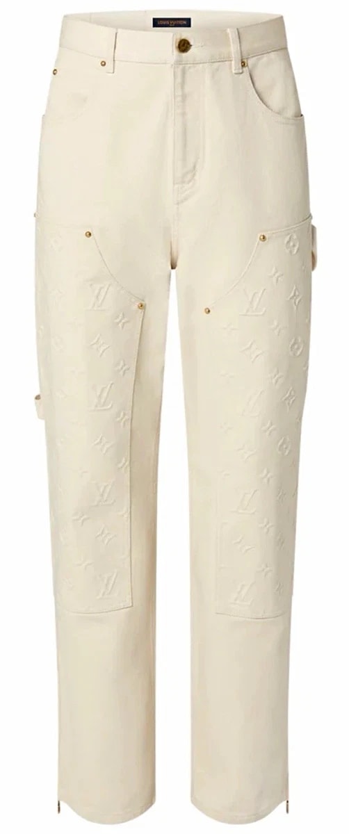 Louis Vuitton Monogram Carpenter Denim Pants Beige