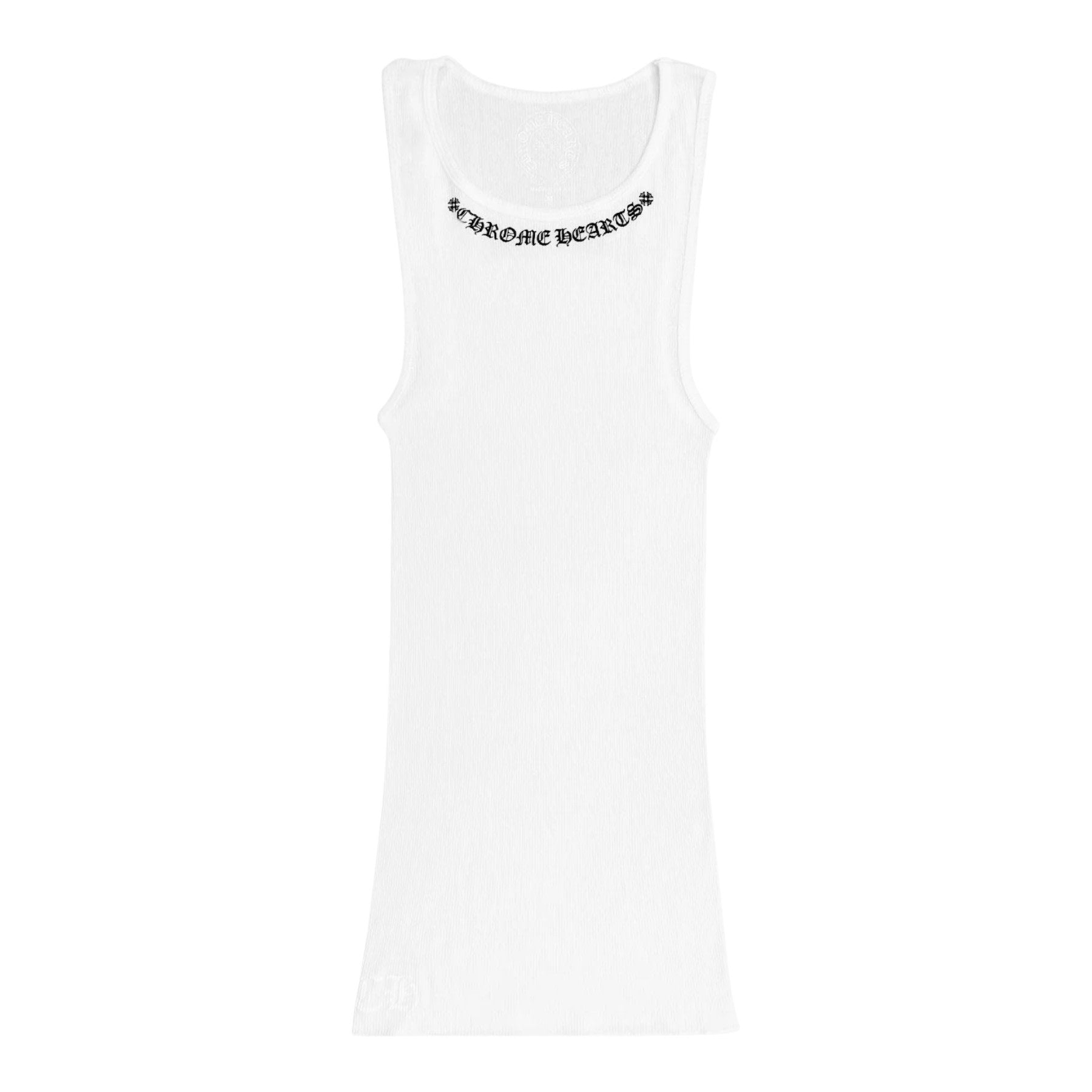 Chrome Hearts Scroll Logo Ribbed Tank Top White