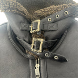 ERD Shearling Leather Jacket Black