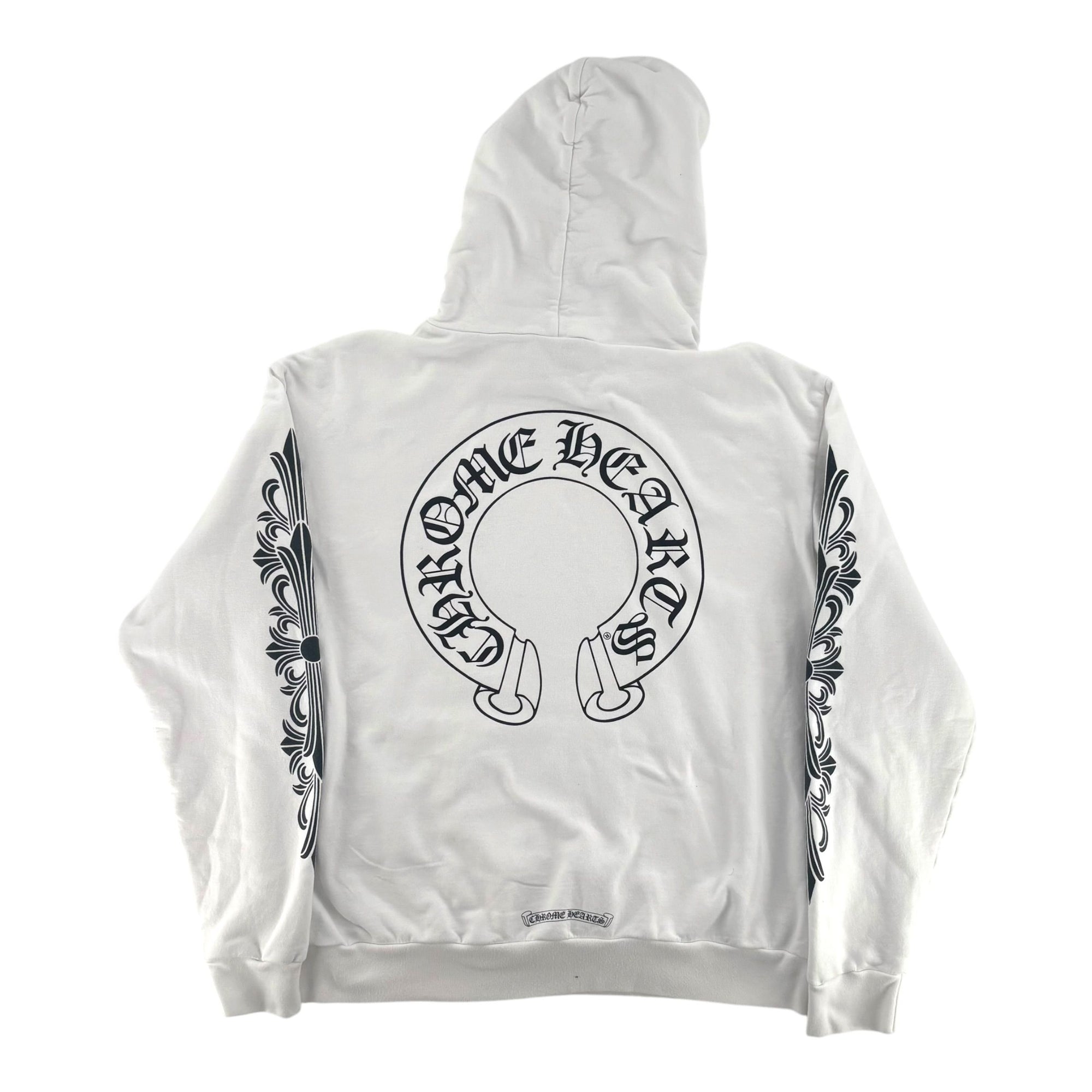 Chrome Hearts Floral Horseshoe Hoodie White