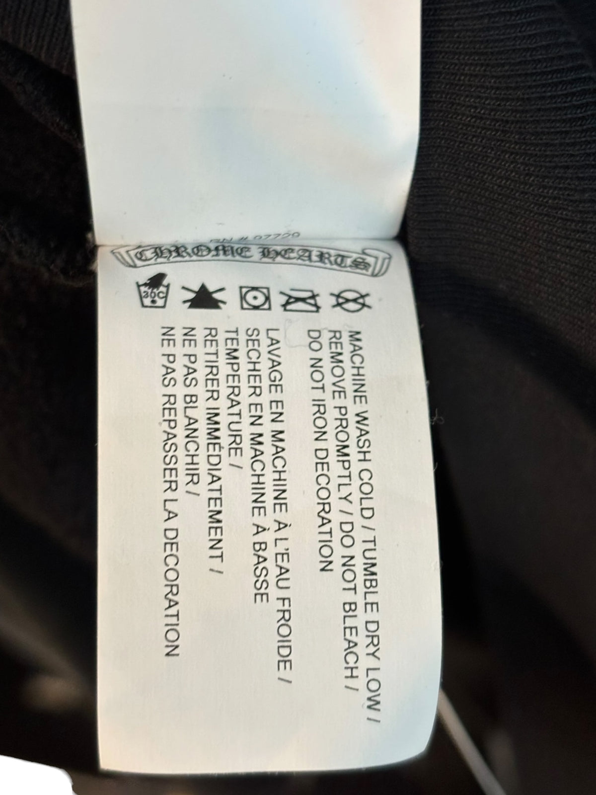 Chrome Hearts Embroidered Vertical Letters Hoodie Black