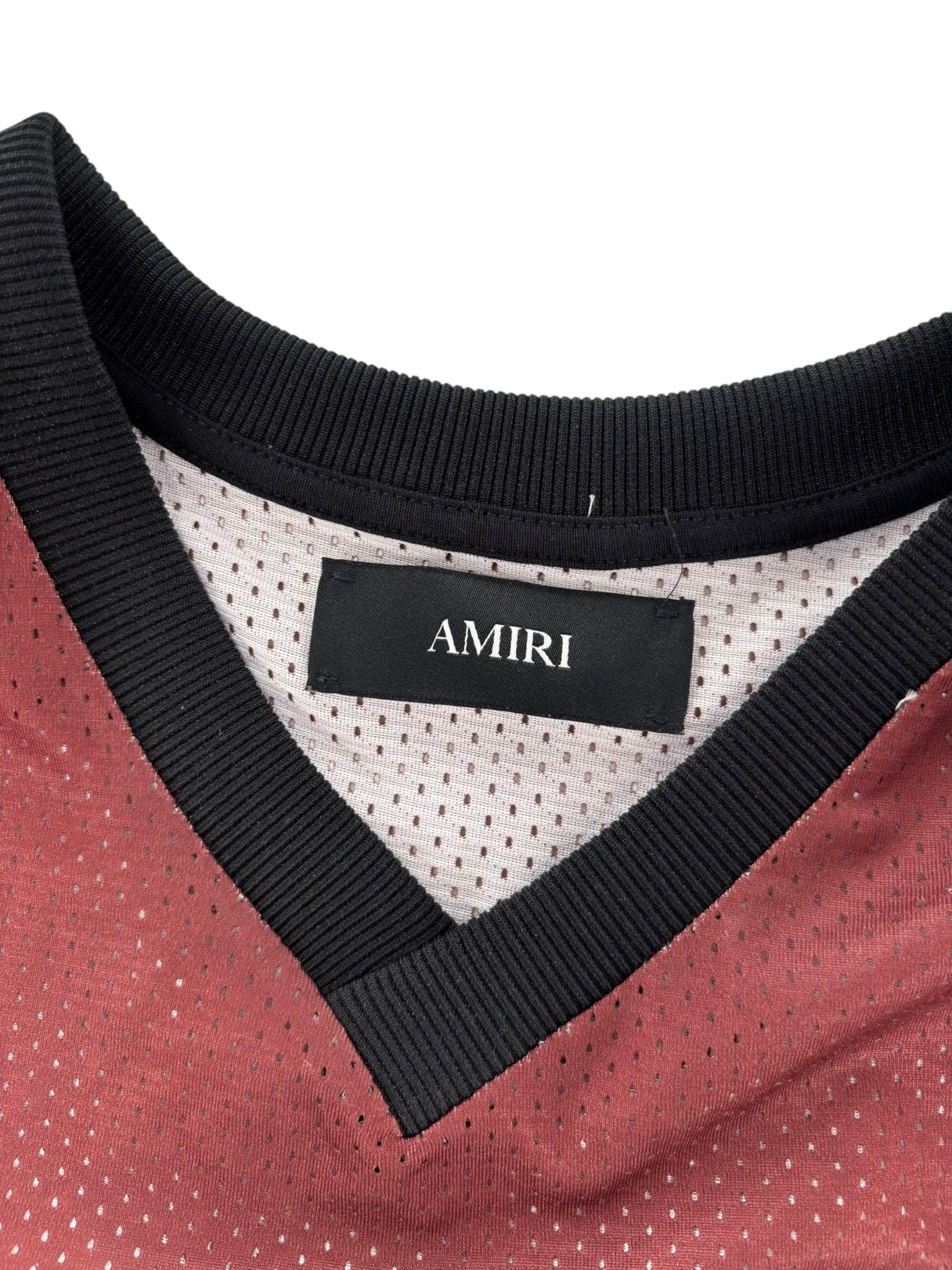 Amiri Spliced Mesh Tee Red