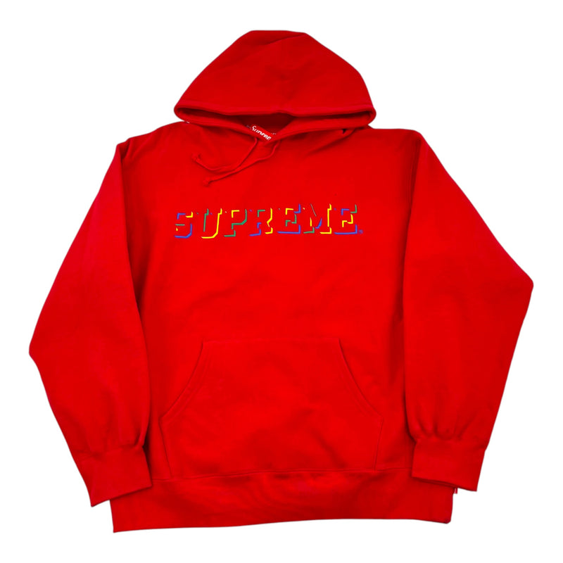 Supreme Drop Shadow Hooded Sweatshirt Red
