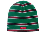Supreme New Era Stripe Beanie Green