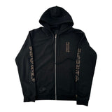 Chrome Hearts Glitter 1988 Vertical Logo Zip-Up Hoodie Black