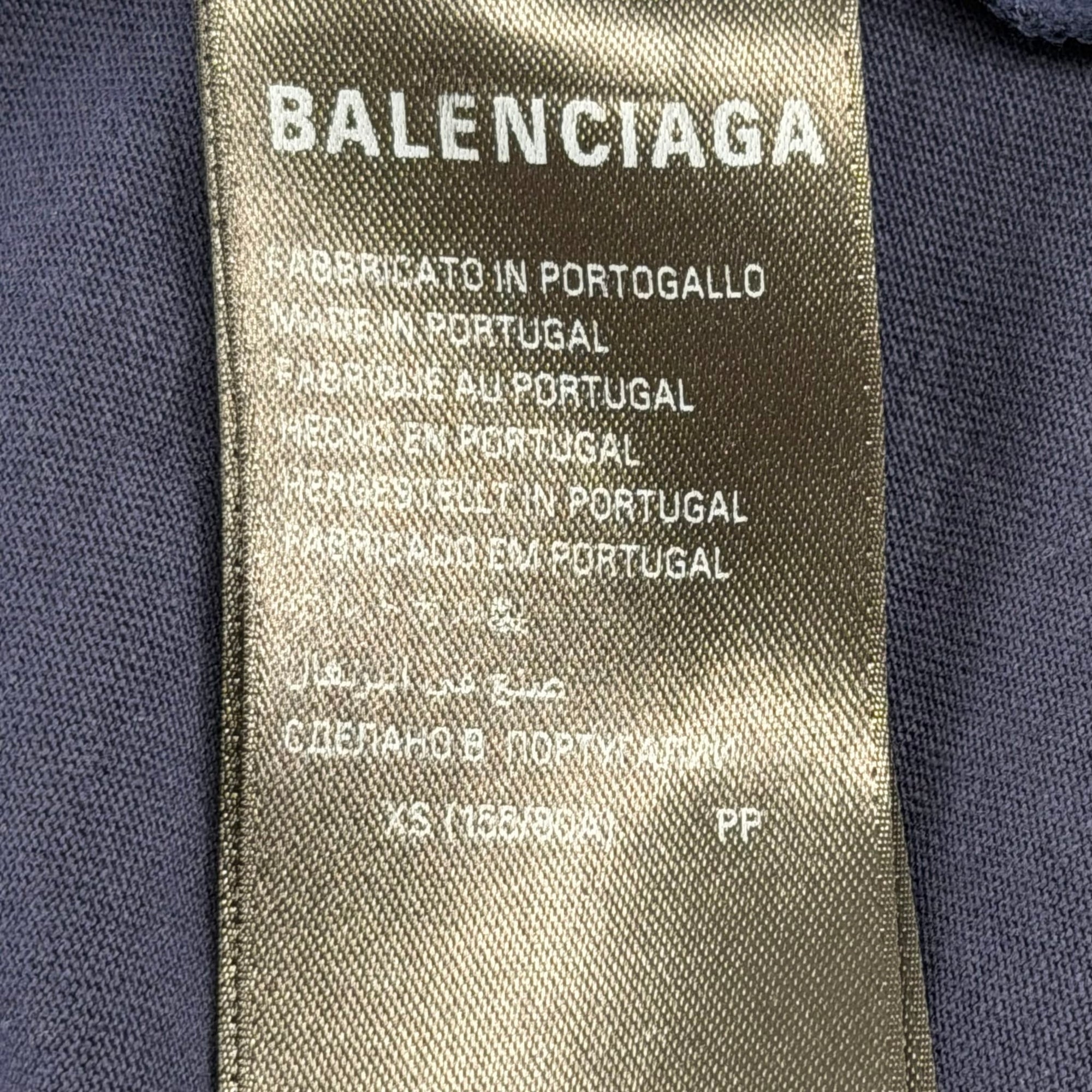 Balenciaga 3b Football V-neck Shirt Oversized Dark Navy