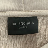 Balenciaga Metal BB Stencil Zip Up Hoodie Beige