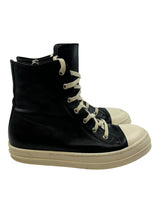 Rick Owens Ramones Leather High Top Black Cream