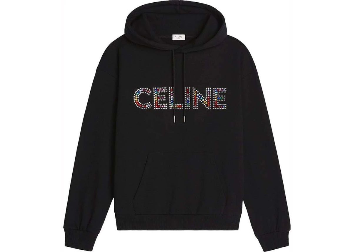 Celine Rhinestones Hoodie Black/Multicolor