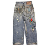 Acne Studios Vintage Chain Detail Loose Jeans Blue
