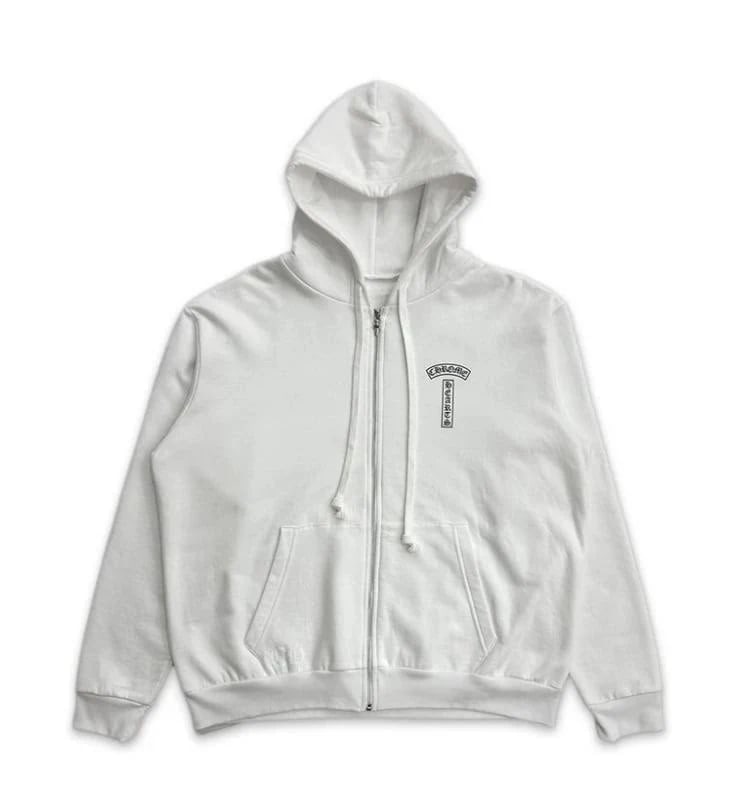 Chrome Hearts T Bar Logo Zip Up White